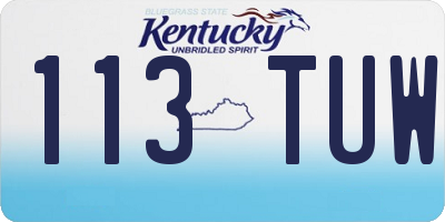 KY license plate 113TUW