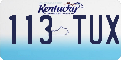 KY license plate 113TUX