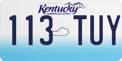 KY license plate 113TUY