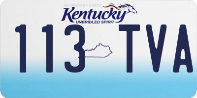 KY license plate 113TVA
