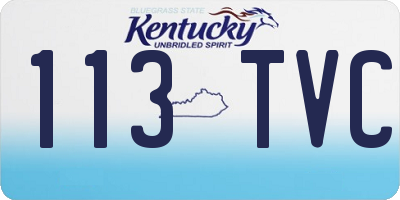 KY license plate 113TVC