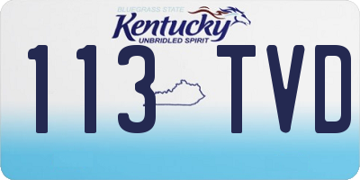 KY license plate 113TVD