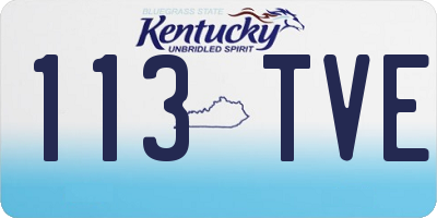 KY license plate 113TVE