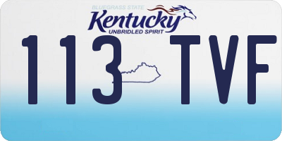 KY license plate 113TVF