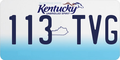 KY license plate 113TVG