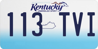 KY license plate 113TVI