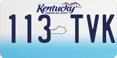 KY license plate 113TVK