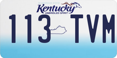 KY license plate 113TVM