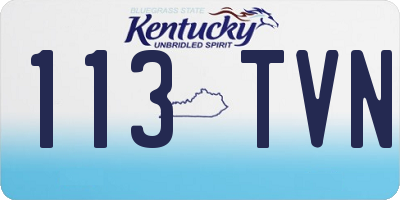 KY license plate 113TVN