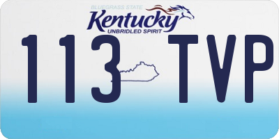 KY license plate 113TVP