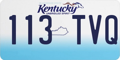 KY license plate 113TVQ