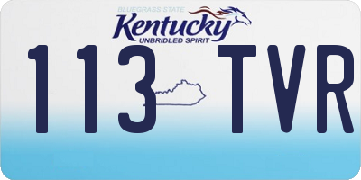 KY license plate 113TVR