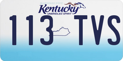 KY license plate 113TVS