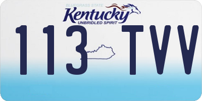 KY license plate 113TVV