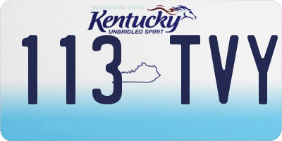 KY license plate 113TVY