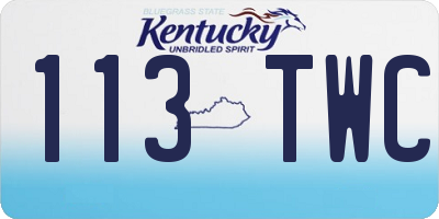 KY license plate 113TWC