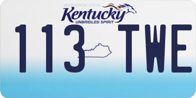 KY license plate 113TWE