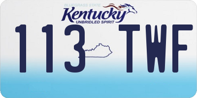KY license plate 113TWF