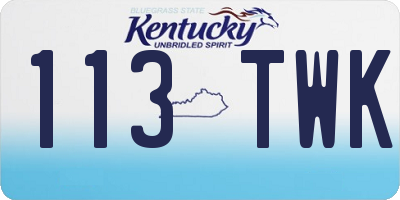 KY license plate 113TWK