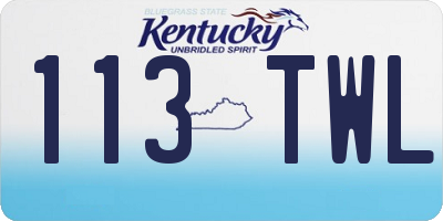 KY license plate 113TWL