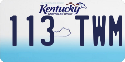 KY license plate 113TWM