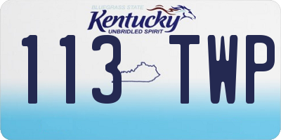 KY license plate 113TWP