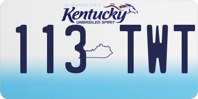 KY license plate 113TWT