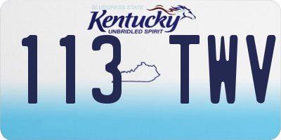 KY license plate 113TWV
