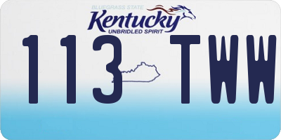 KY license plate 113TWW