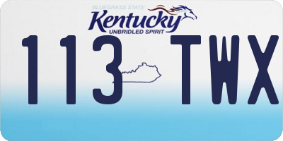 KY license plate 113TWX