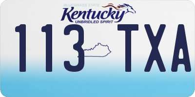 KY license plate 113TXA