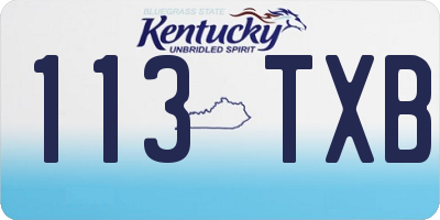KY license plate 113TXB