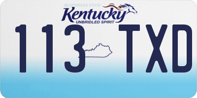 KY license plate 113TXD