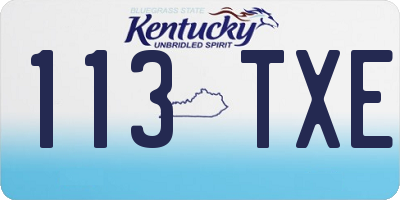 KY license plate 113TXE
