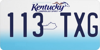 KY license plate 113TXG