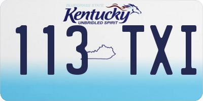 KY license plate 113TXI
