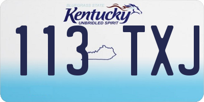 KY license plate 113TXJ