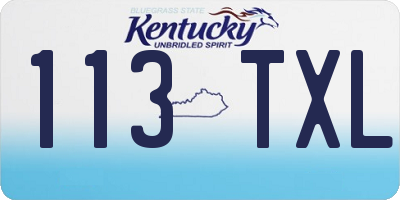 KY license plate 113TXL