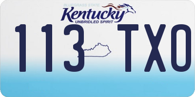 KY license plate 113TXO