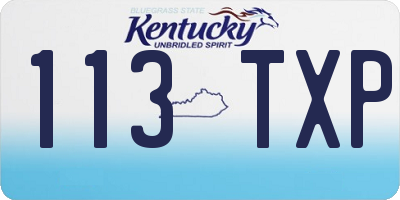 KY license plate 113TXP