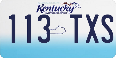 KY license plate 113TXS