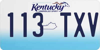 KY license plate 113TXV