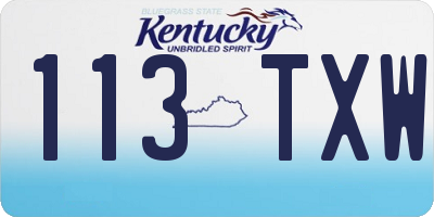 KY license plate 113TXW