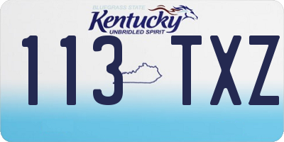 KY license plate 113TXZ