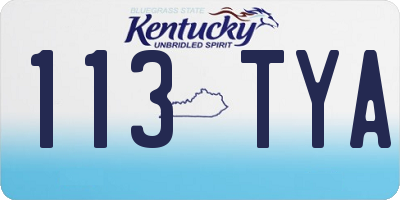 KY license plate 113TYA