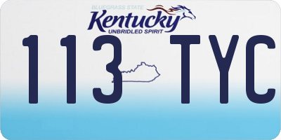KY license plate 113TYC