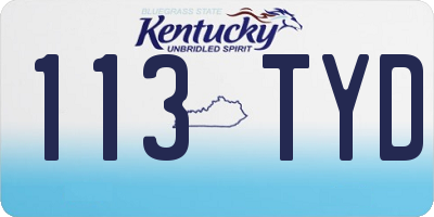 KY license plate 113TYD