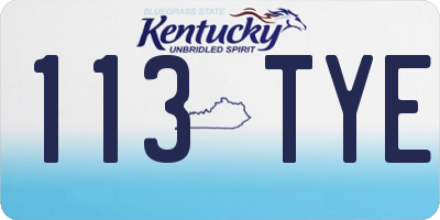 KY license plate 113TYE