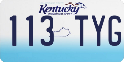 KY license plate 113TYG
