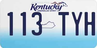 KY license plate 113TYH